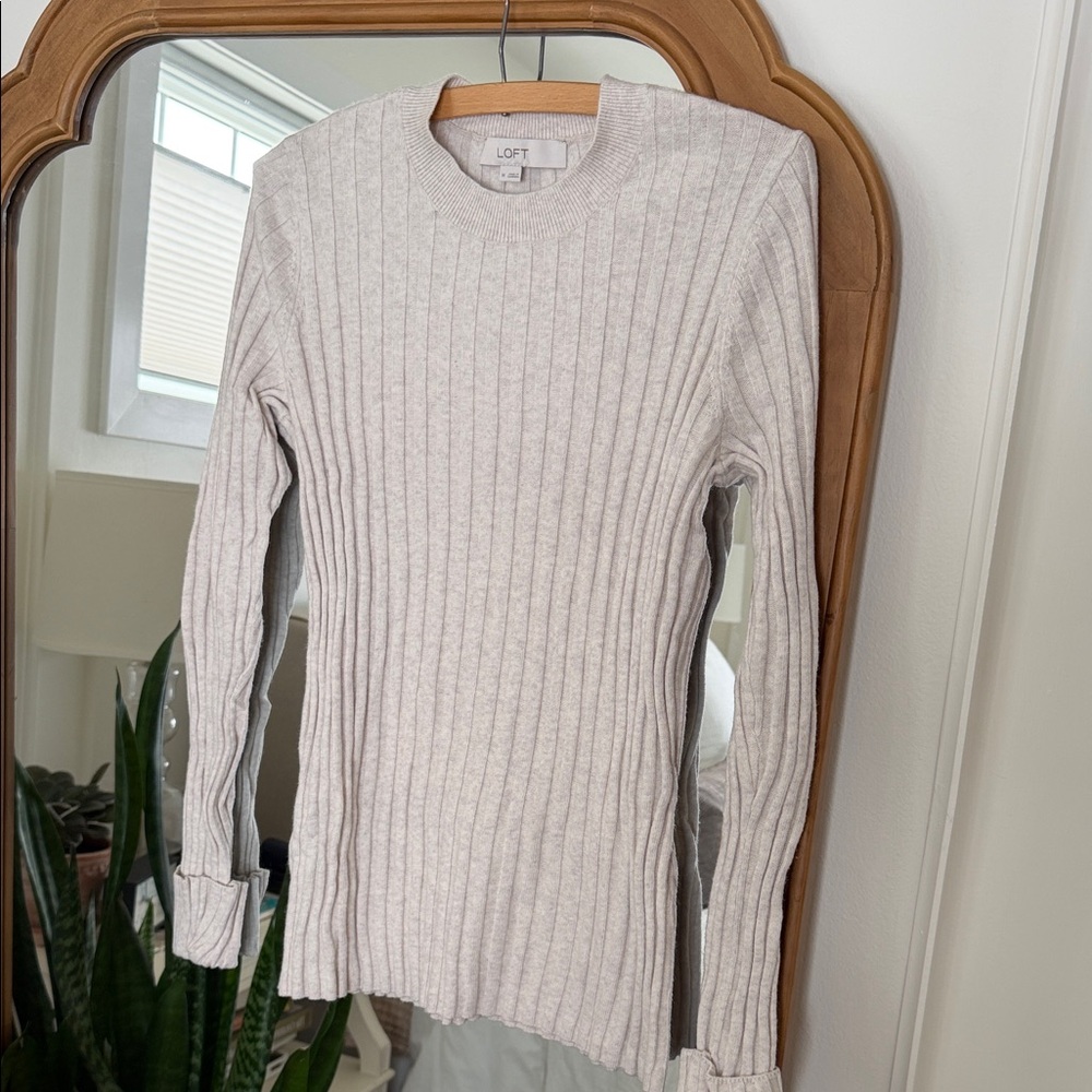 LOFT Women's slim fit Ribbed Sweater